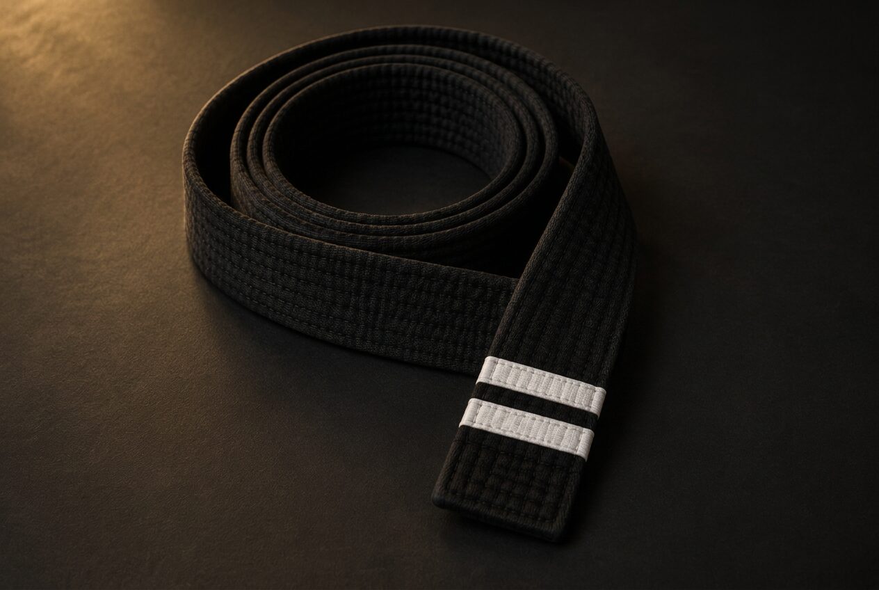 Ceinture noire de Sirlei Costa avec 2 barres blanches