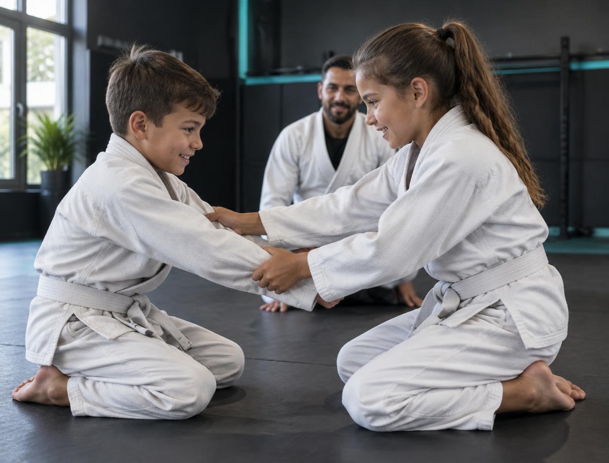 Enfants pratiquant le jiu-jitsu